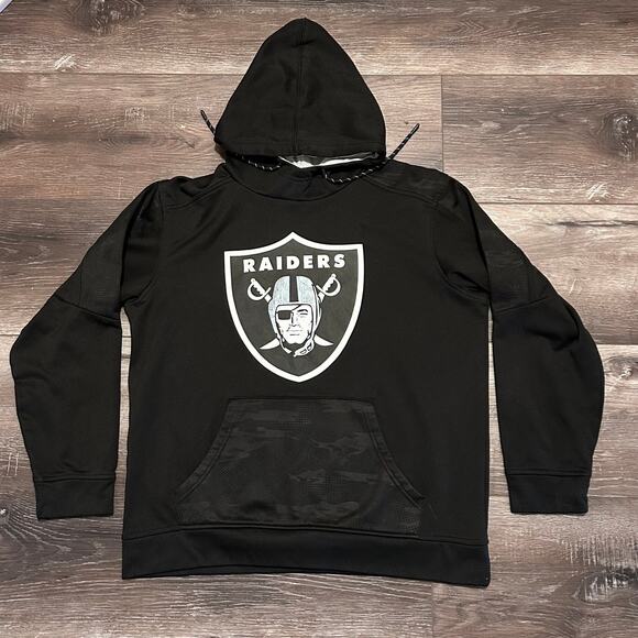 NFL Team Apparel Other - Raiders NFL Team Apparel Hoodie Men's Black Long Sleeve, Size Large